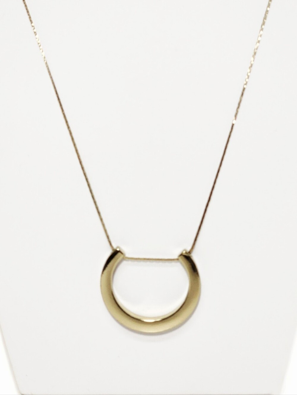 Open Circle Pendant Gold-Tone Necklace